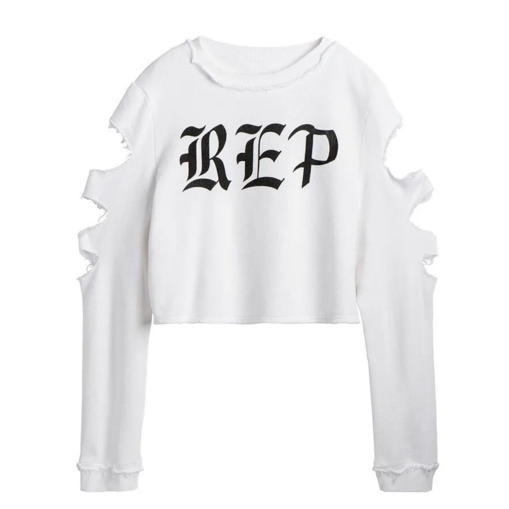 Taylor Swift Reputation Long Sleeve Cropped Top Sweater